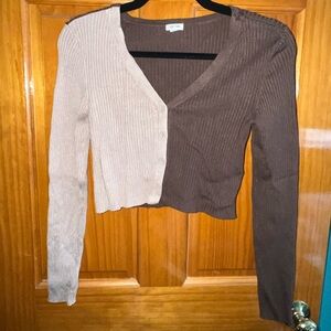 Garage Two-Tone Brown and Tan Sweater